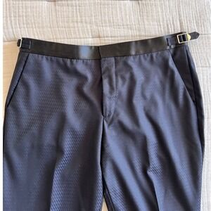Paul Smith London Wool Mens Trousers Pants Sz (R42) 34-35 US Navy Sheen